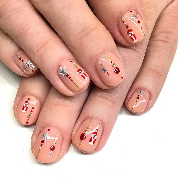 Holiday Lights Nail Art