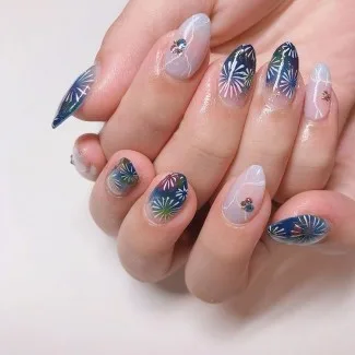 Festive Flair: Confetti and Fireworks Nail Art