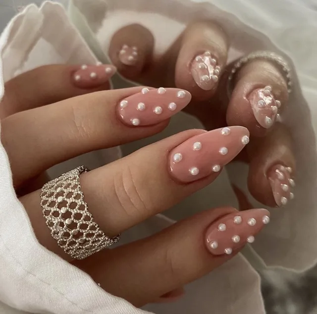 Add a Touch of Elegance: Rhinestone and Pearl Nails