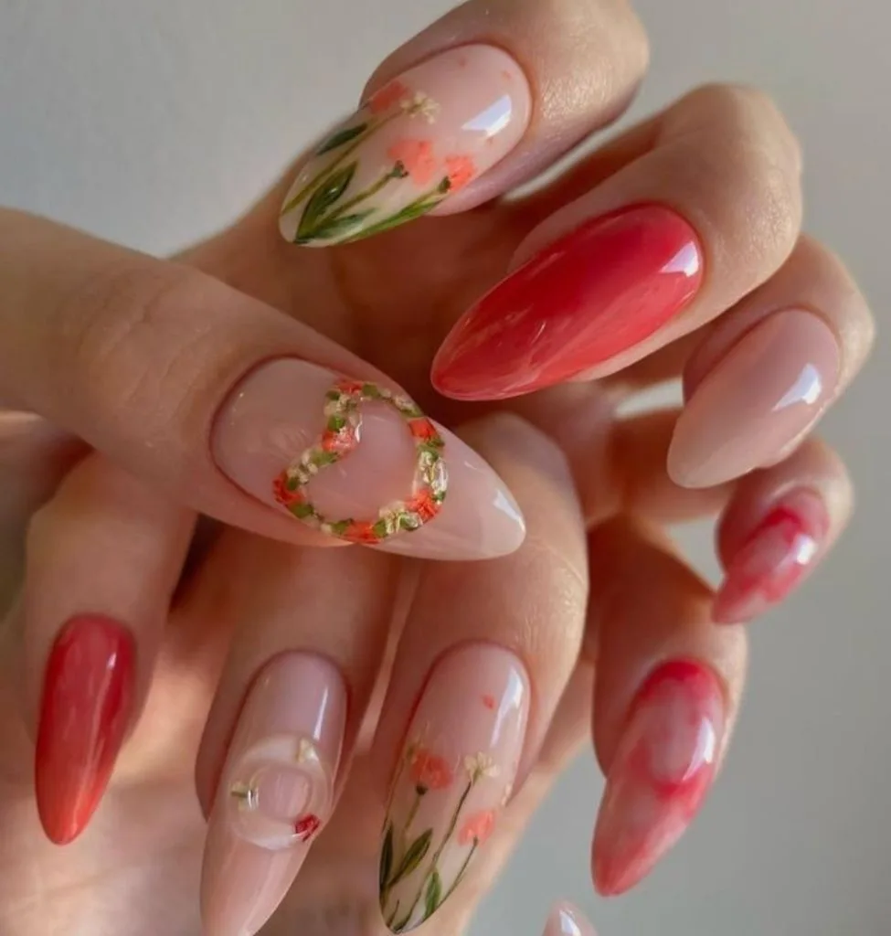 Bring nature to your fingertips with delicate spring flower nail art.