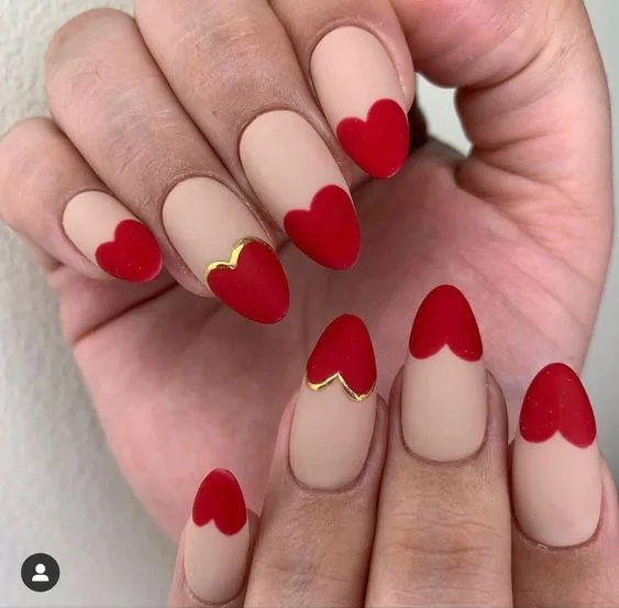 Classic Red and Pink Nails for Valentine's Day