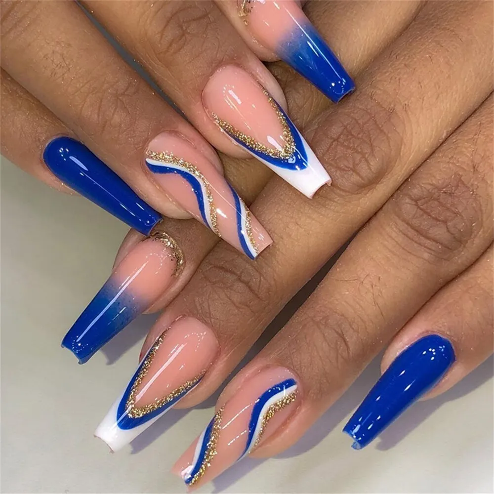 Creative Blue French Tips