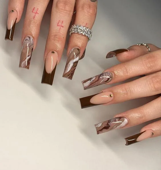 Explore 40 Chic Brown Nail Designs Suitable for Every Season