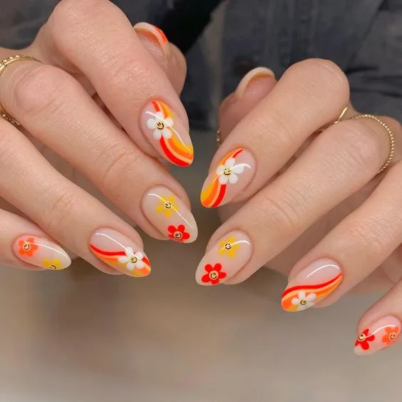 Unique and Elegant Flower Nail Art Creations