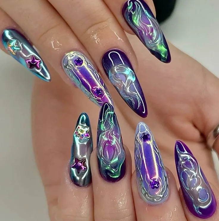 Embracing Glamour with Galaxy Nail Designs