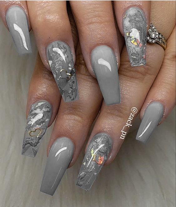 Trending Gray Nail Styles