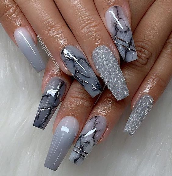 Trending Gray Nail Styles