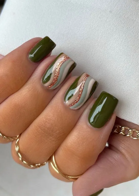 Expressing Individuality Through Olive Green Nail Art