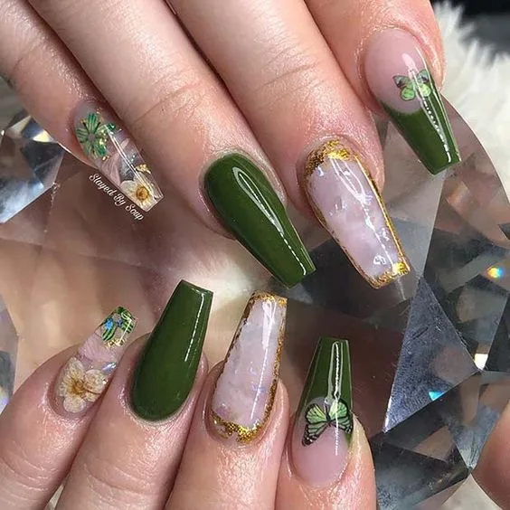 Expressing Individuality Through Olive Green Nail Art