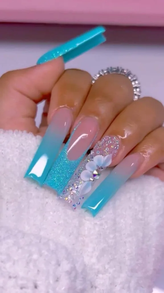 Short Turquoise Nail Designs for a Subtle Look