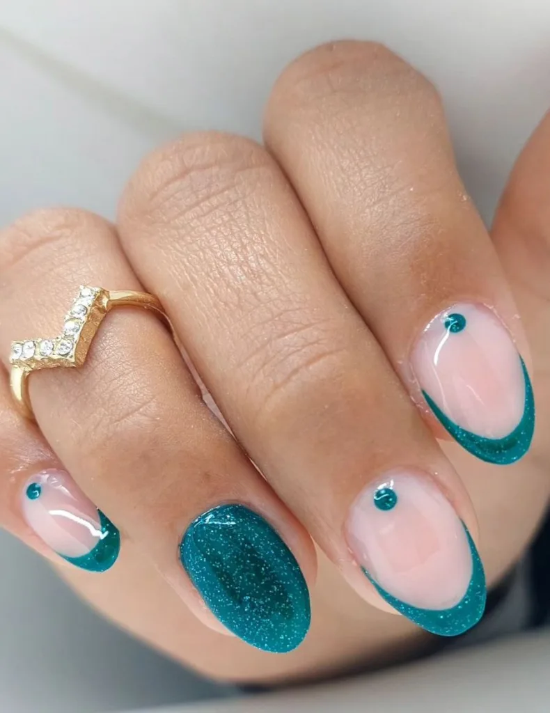 Short Turquoise Nail Designs for a Subtle Look